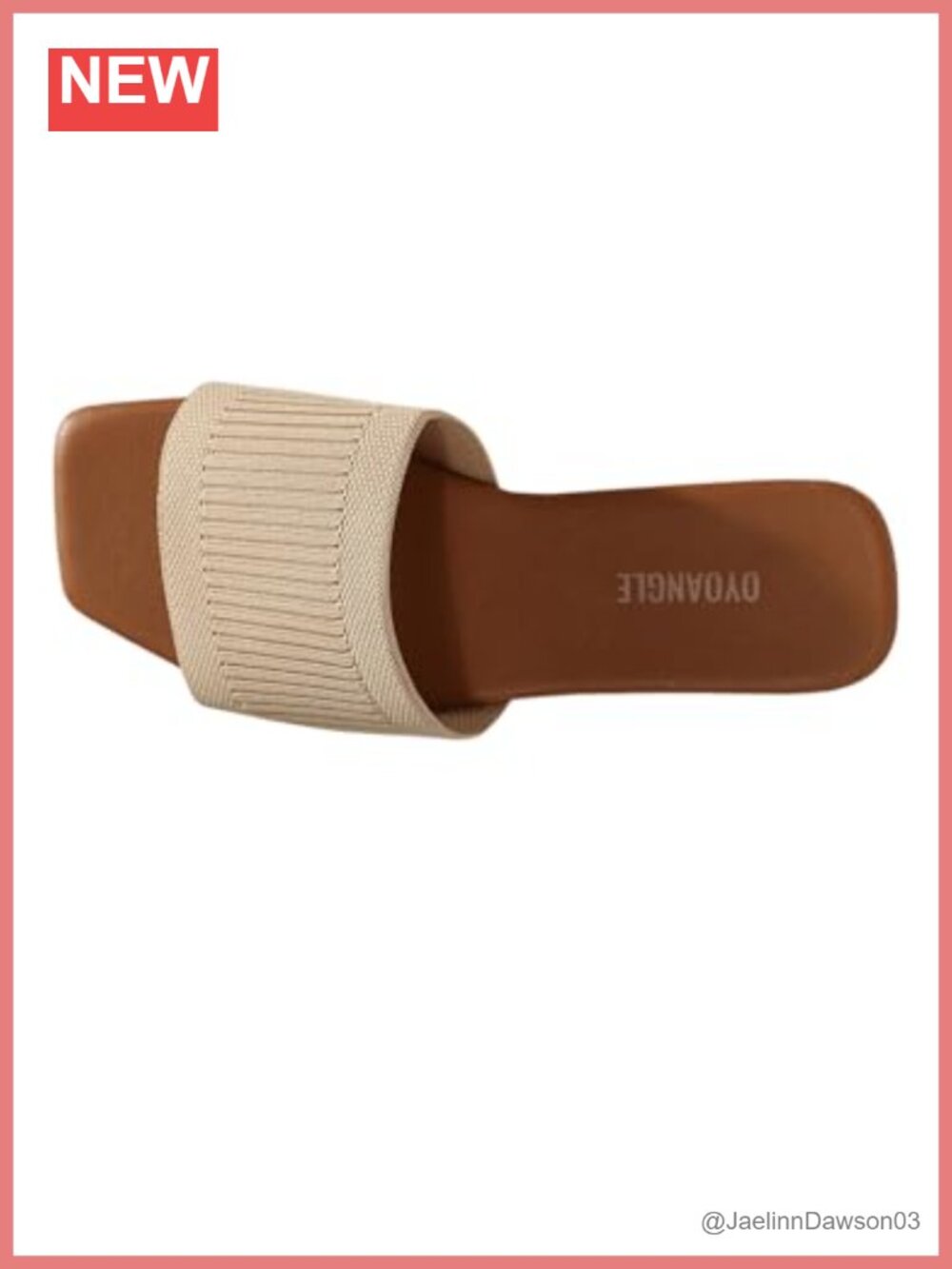 Women's Square Open Toe Slide Sandals Summer Slip On Flat Sandals